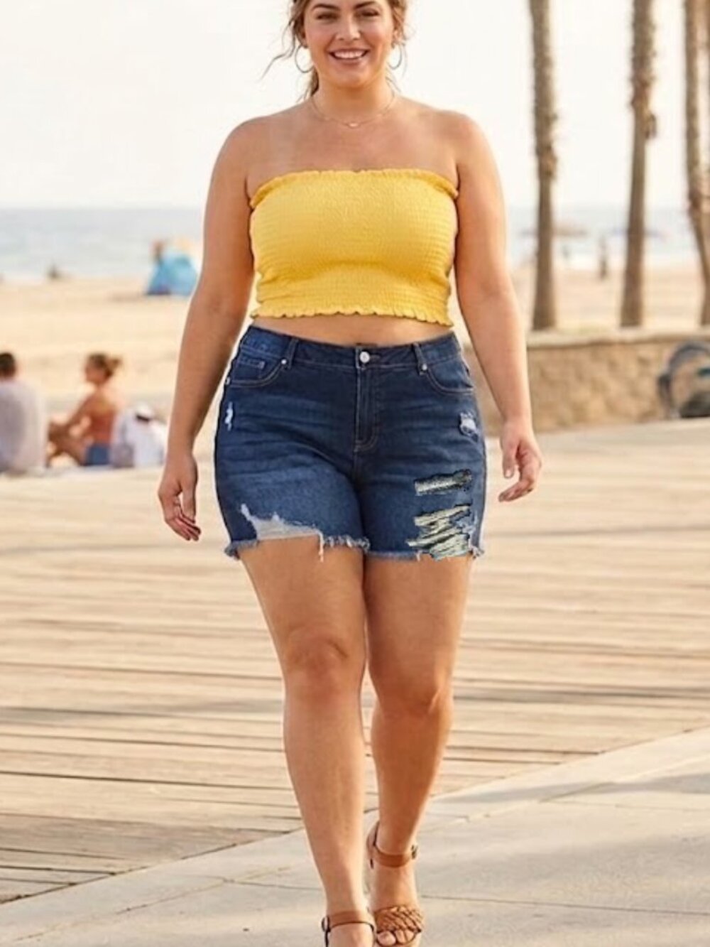 Women's Sexy Mid Rise Distressed Wanna Better Butt Denim Jean Shorts Sz 20